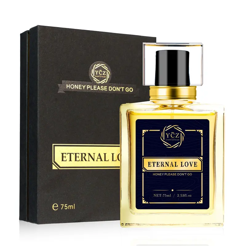 YCZ Eternal Love Men's Cologne 2.6oz Aromatic Citrusy Woody Scented Eau De Parfum 75ml Gift for Clubbers Liquid Perfume with Lemon & Pineapple Notes Fragrances Cosmetics Elegant Fragrance Bold Elegant Fragrance Captivating Fragrance