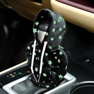 Automotive Interior Mini Funny  Gear Shift Hoodie Knob Cover Universal Upgrade  Glow in The Dark Gear Shift Cover, Black A