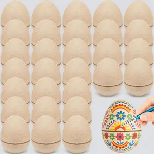 30 Pack Blank Paper Mache Eggs - Unpainted & Fillable for DIY Crafts. Paint, Decorate, or Use as Easter Egg Hunt Surprises. Perfect for Home, School, Party Activities & Decor