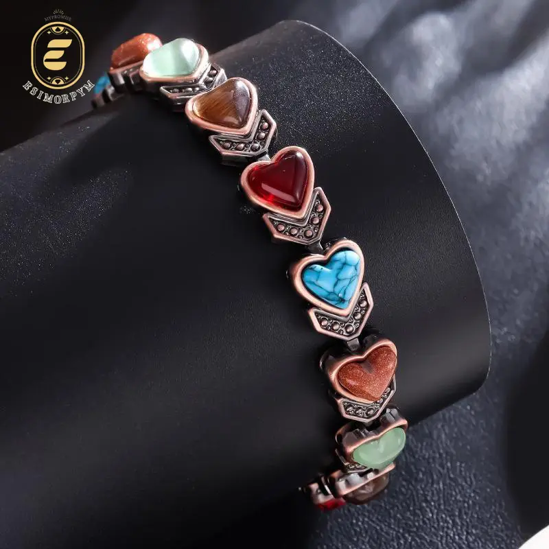 Retro Love Heart Bracelet Creative Magnetic Bangle Costume Jewelry Accessories Perfect Birthday Anniversary Gifts