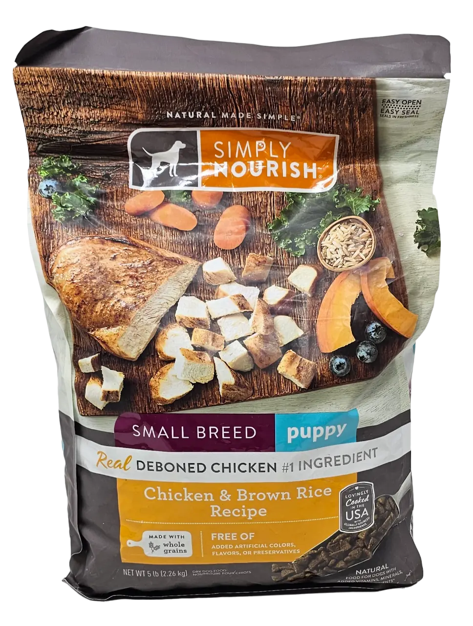 Simply Nourish Small Breed Puppy Chicken and Brown Rice Dry Dog Food, 5 Pounds