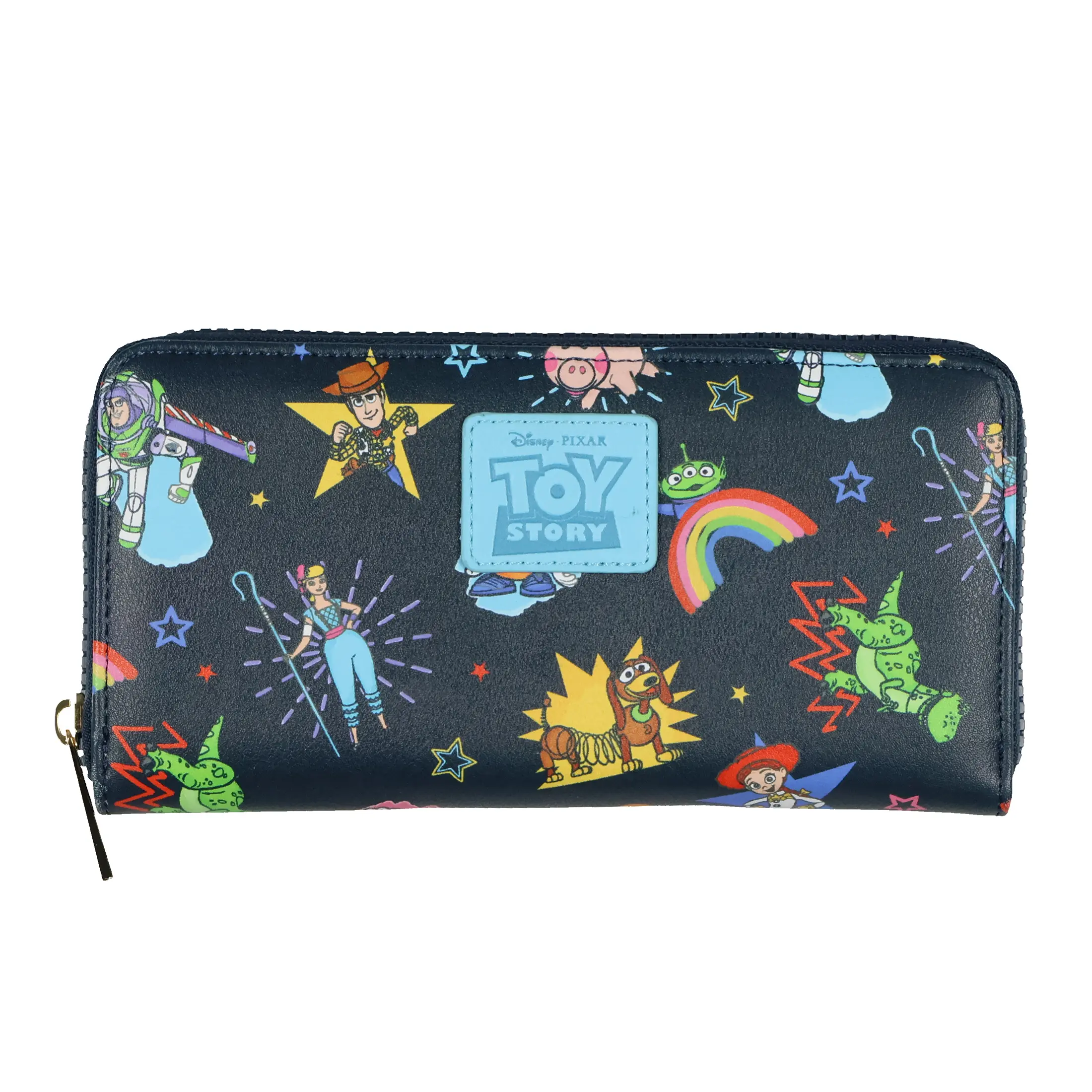 Disney Toy Story Wallet Allover Character Design Full Zip Around Faux Leather Clutch
