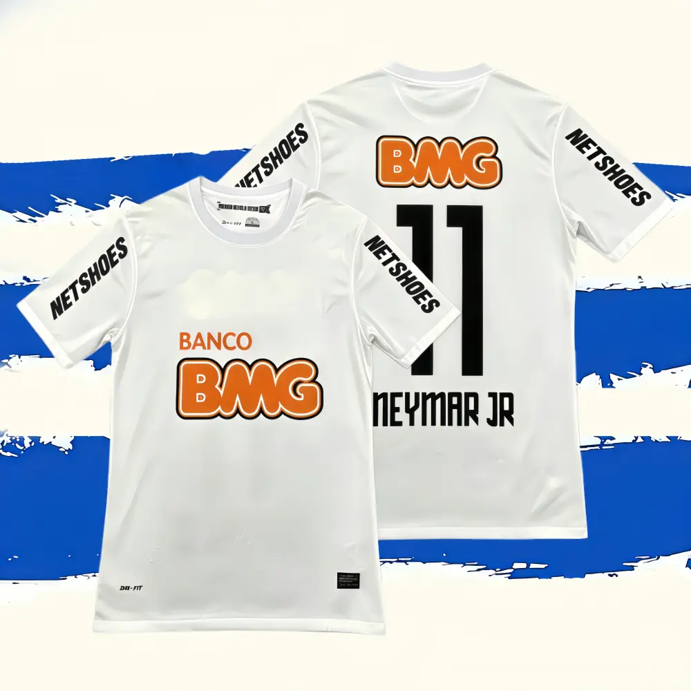 11-12 Home No. 11 Neymar White Short-Sleeve Retro Jersey