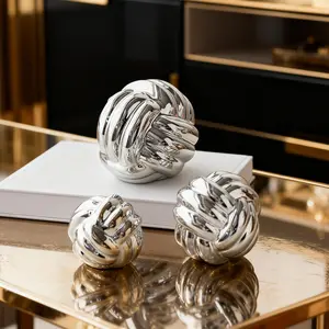 1pc Thread Ball-Shaped Ornament - Minimalist Style, Exquisite Decoration, Creative Design, Ceramic Craft, Decorative Figurines | Suitable for Holiday Gift, Desktop Ornament, Living Room, Dining Room, Home Decor Accessory