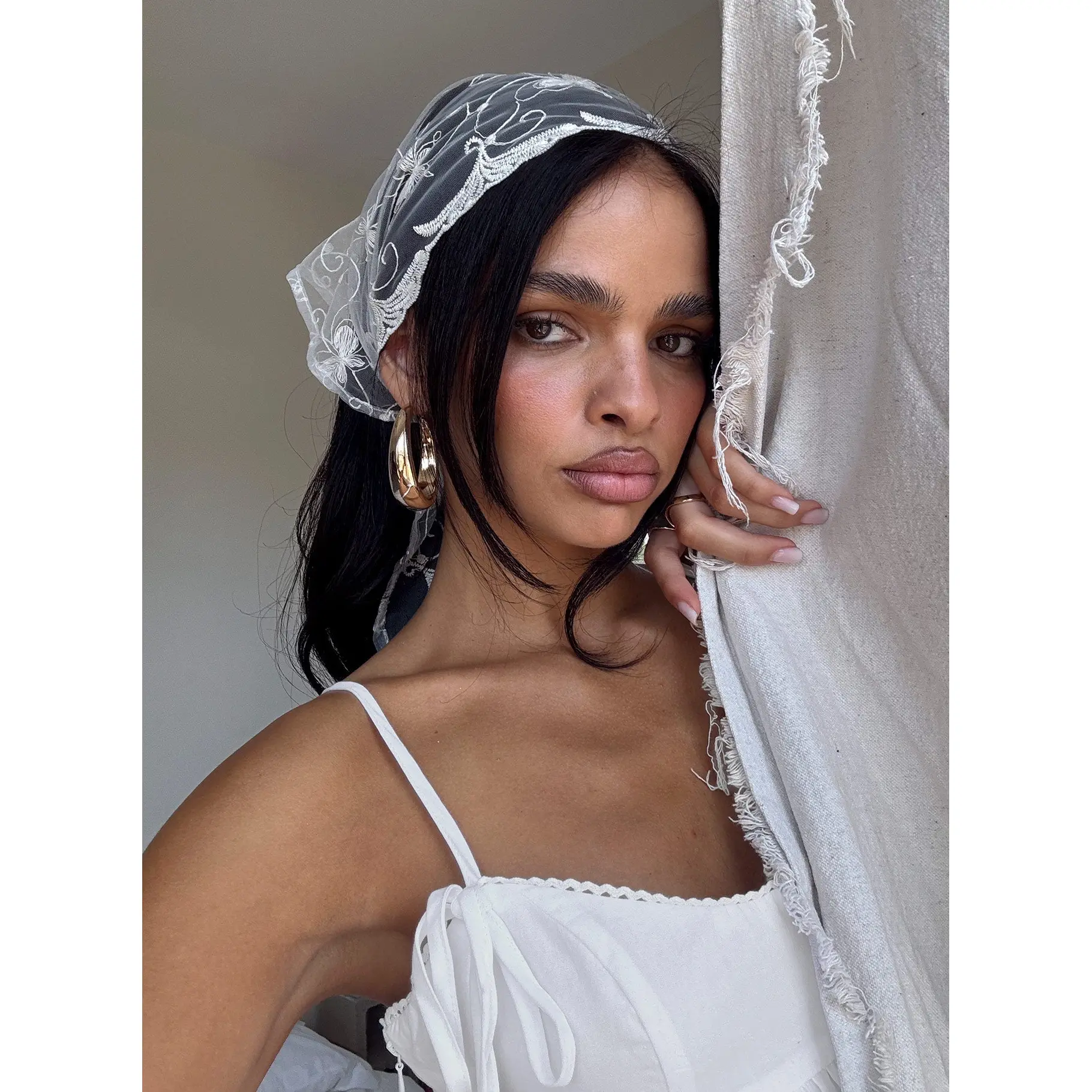Brigette Lace Bandana White Brigette Lace Bandana White