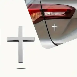 Christian Cross Sticker Versatile Car Exterior Decorative Sticker for Motorcycle & SUV Easy Application Refrigerator Magnet Home Decoration Trendy Functional Decal
