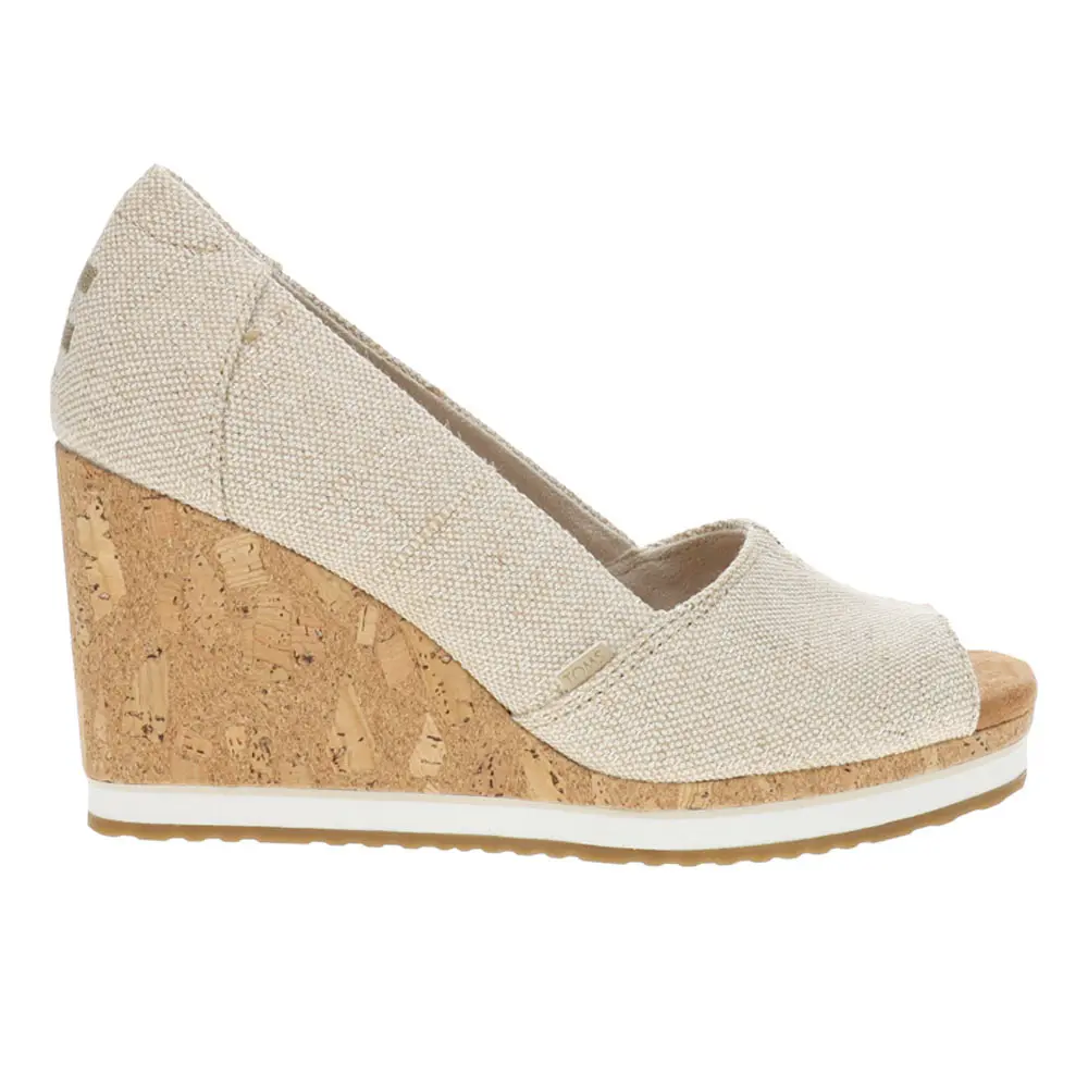 TOMS Womens Essential Peep Toe Casual Sandals Casual High Heel 3" & Up - Beige
