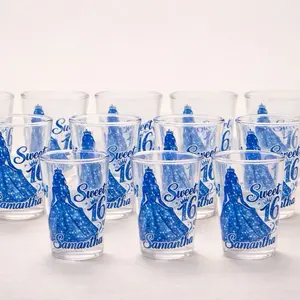 Personalized Quinceañera and Sweet 16 Shot Glasses – 12 Pack Elegant Party Favors