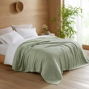Luxury Bamboo Rayon & Cotton Blend Blanket - Ultra-Soft Lightweight All-Season Throw for Bed/Couch, Eco-Friendly, Machine Washable, Gift-ready Packaging