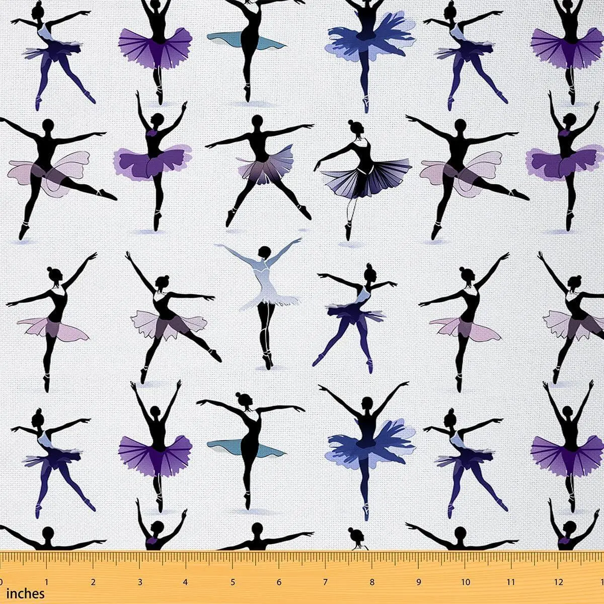 Ballet Flannel Fabric Ballerinas Decorative Fabric Quilting Sewing Princess Style Upholstery Fabric Retro Classic Dancers Soft Not Stretchy