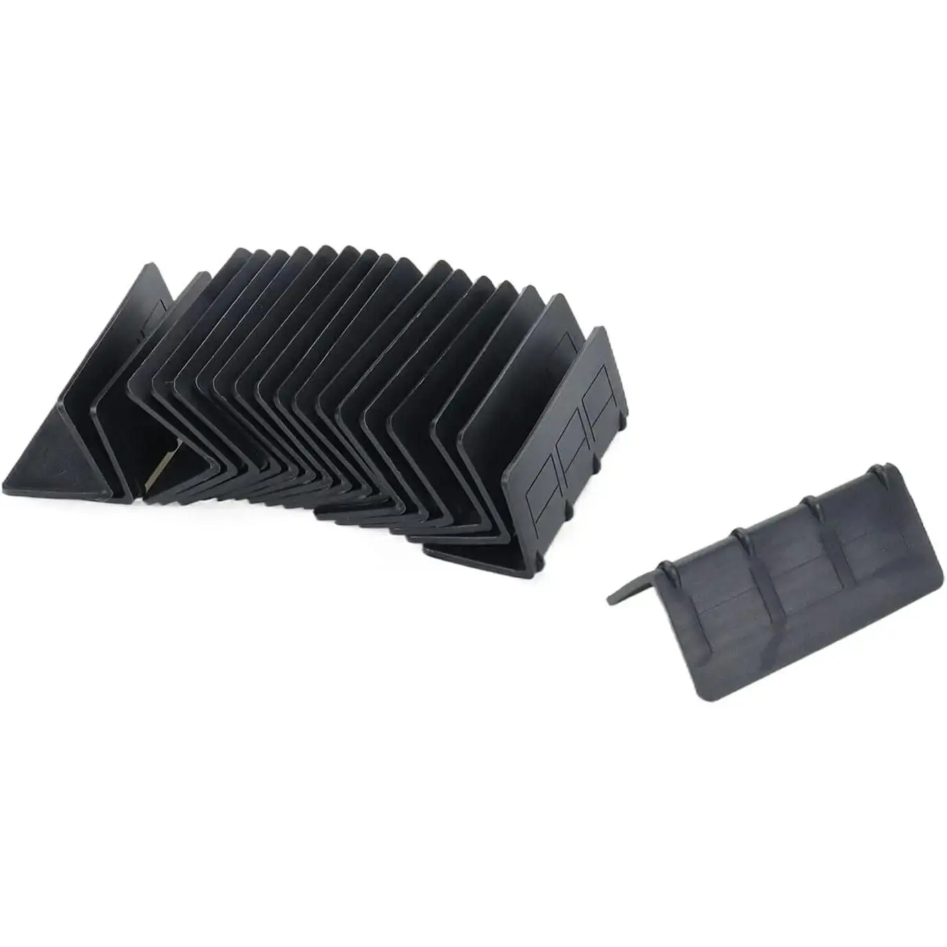 20 Pack Black V Shaped Corner Edge Protectors Flatbed Edge Protectors Tiedown Corner Protectors Cargo Load Tie-Down Strap Guard Bumper Cushion