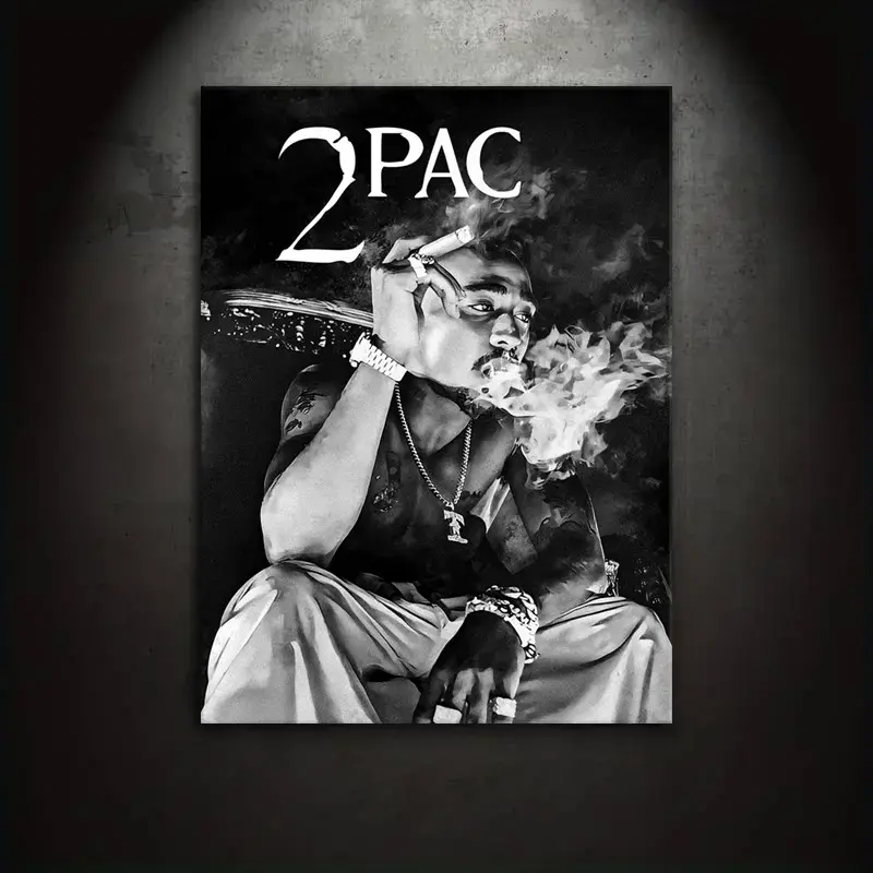 Popular hip-hop culture Characters Artistic realism art, 2Pac Portrait, gift for Rap Music loves, home decor Decoration