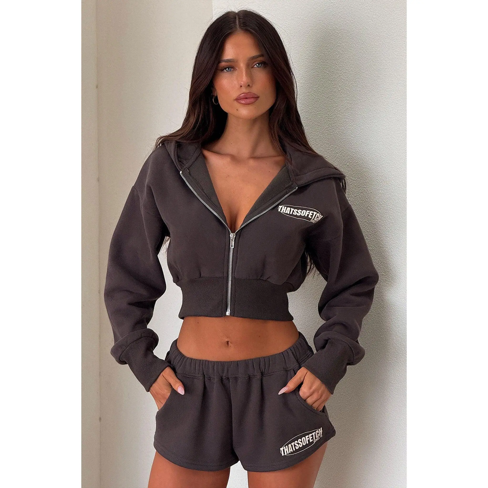 Series 10 Cropped Jacket - Charcoal