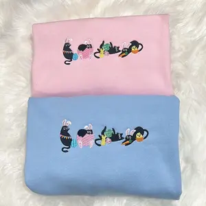 Easter black cats embroidered sweatshirt