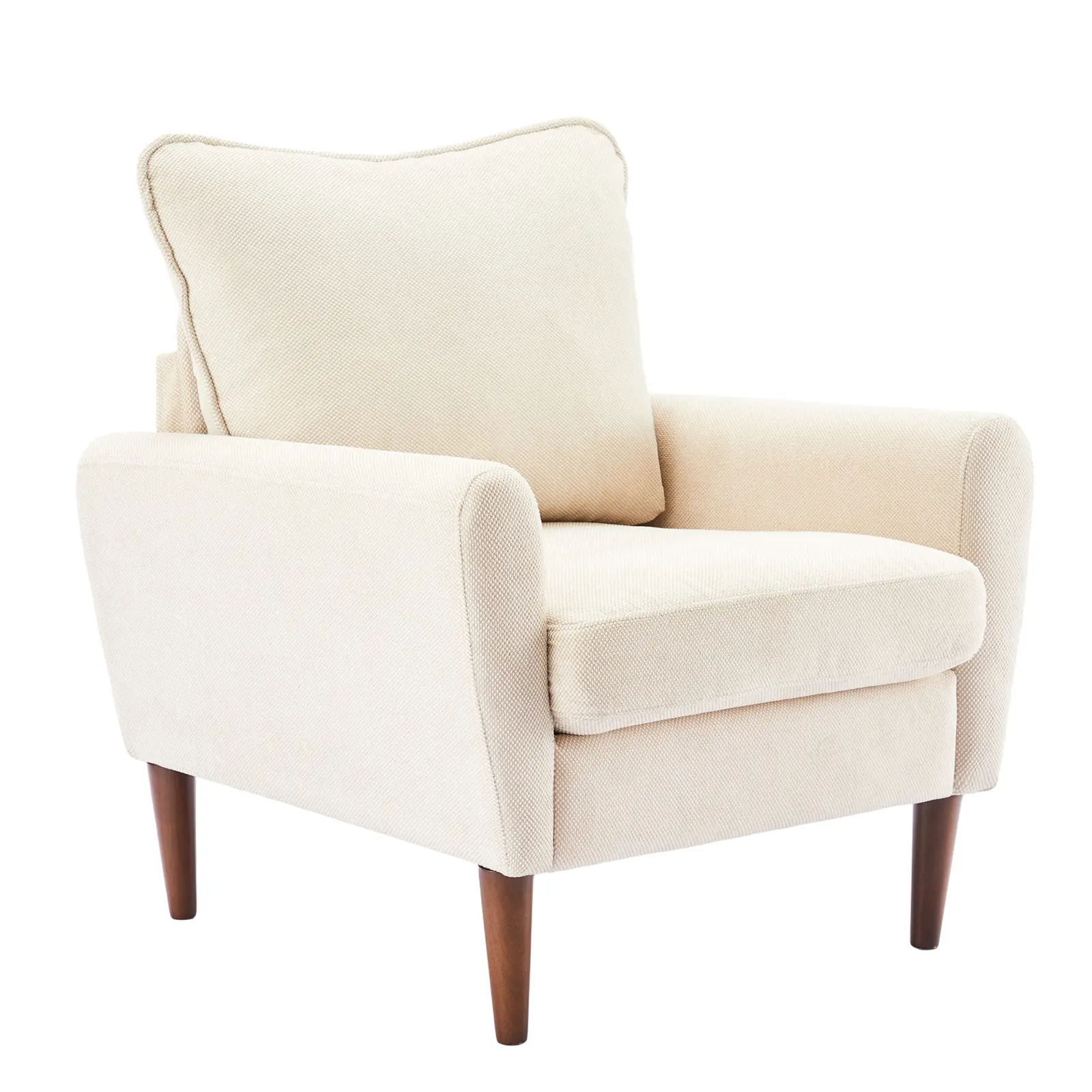 Sturdy Indoor Accent Armchair - Modern Arm Chairs with Cushions, Solid Wood Legs, Easy Assembly, Bedroom Reading Chair, Living Room Furniture for Home Leisure
