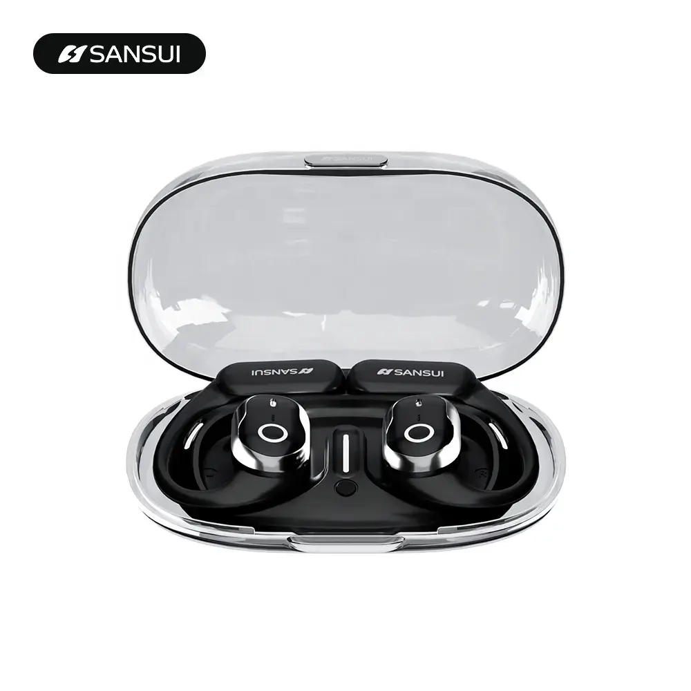 Sansui W26 Open-Ear Bluetooth Gaming Headphones - Trendy, lightweight and stylish! Clear sound quality, smart noise cancelling,  anti-loss, ultra-long standby. A must-have! bluetooth sport wireless earphone