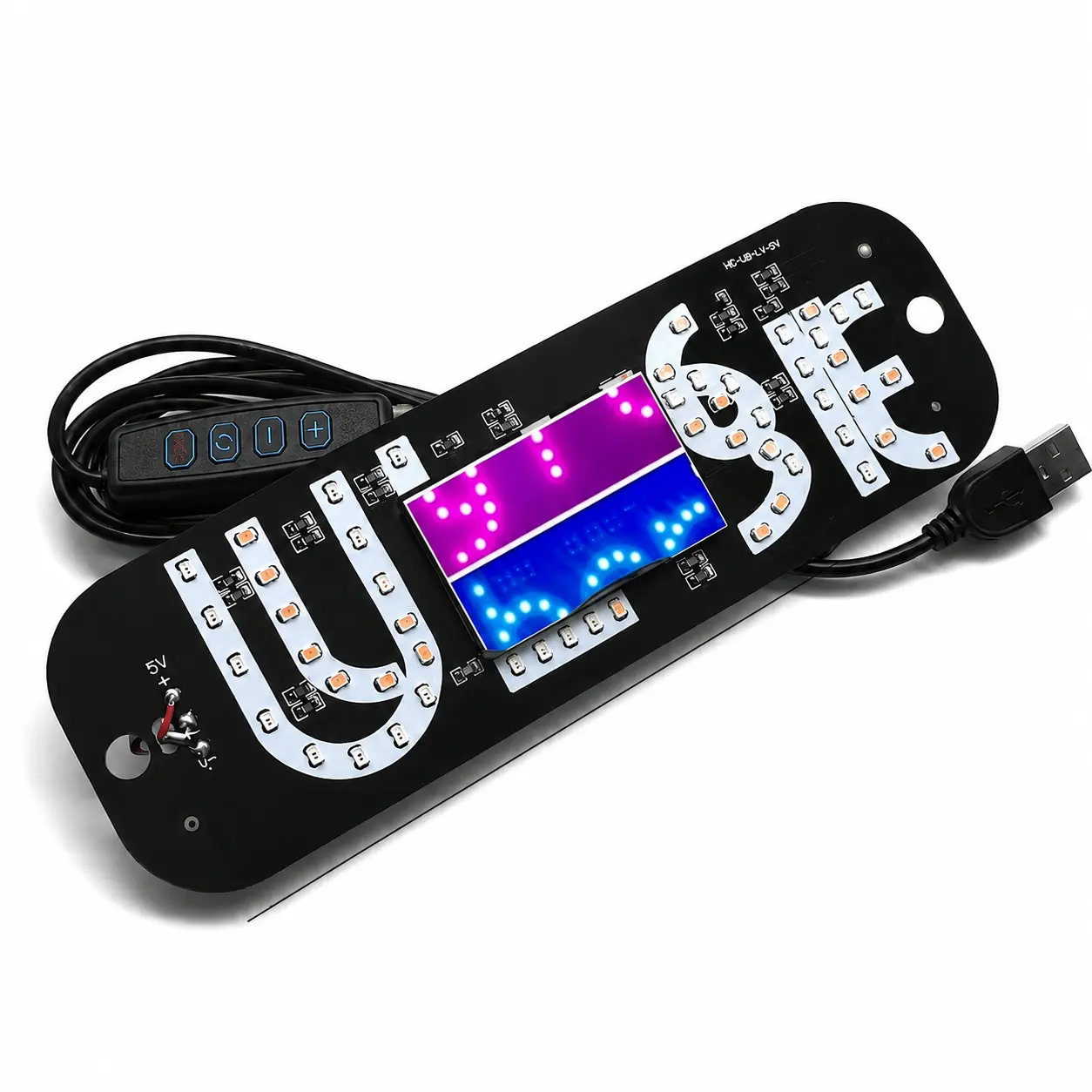 LED Light Sign for Car, Taxi Windshield Light Sign, USB Car LED Display with Suction Cups, Taxi Indicator Lights, USB Plug, Dual-Color Conversion, Improve Night Visibility (TypeA-Pink+Blue)