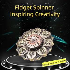 1Count Lotus Fingertip Gyroscope Fidget Spinner Metal Hand Spinner Autism Rotation Anti Pressure Toy Fidget Toy