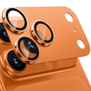 BKIBD for iPhone 17 Pro Max Camera Lens Protector Cover - [Military Grade Shatterproof] [Strong Adhesion] Metal Aluminum Alloy Tempered Glass Camera Screen Protector Accessories