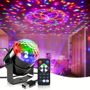 LED Stage Light RGB Disco Ball Lamp Rotating Dj Flashlight Remote Control Magic Car Party Atmosphere Light for Home Ktv Bar Christmas Halloween Birthday Dj Disco Lights Party Lighting Decoration Multicolor Led Lights