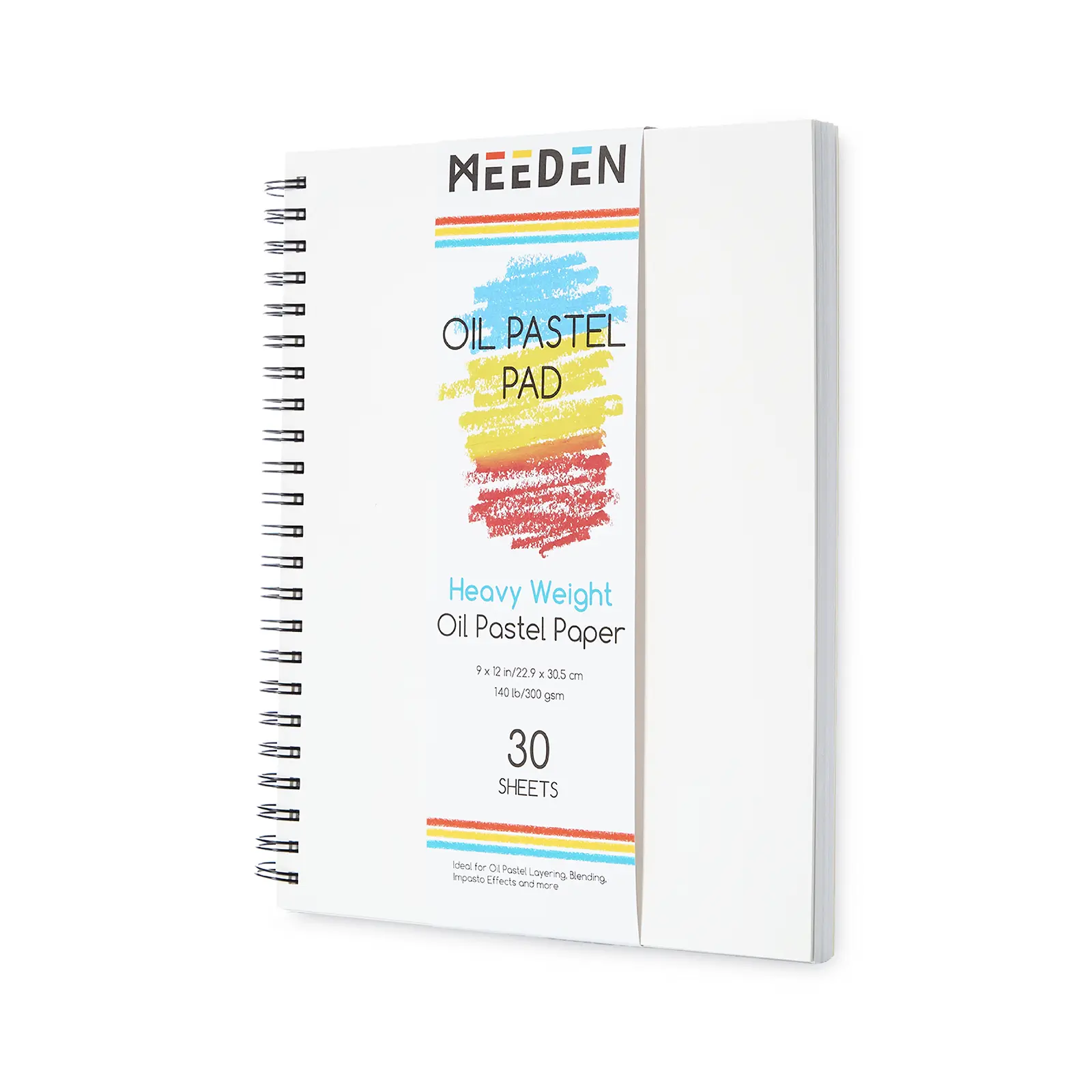MEEDEN 9"x 12" /8"x 8"Oil Pastel Paper Pad: 140lb/300gsm Grease Proof Oil Pastel Sketchbook with 30 Sheets Fine Textured Pastels Paper for Artists - Heavy Weight Drawing Pad with DIY Cover for Oils Pastels