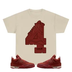Number 4 Shirt to Match Retro 4 Brick, Jordan 4 Brick by Brick Sneaker Tee Graphic Unisex T-Shirt Menswear