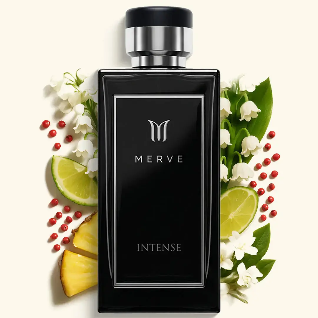Merve Intense Cologne For Men 3.4 oz | Long Lasting 12+ Hours | Bergamot, Pineapple, Patchouli, Oud, Vanilla, Amber, Citrus | Eau de Parfum | Vegan & Cruelty Free | Gift for Him