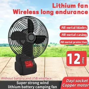 【Deal】Wireless Lithium Camping Fan Compatible with Dewalt Li-ion Battery, Battery NOT Included, for Industrial, Outdoor, Camping , Construction Site Cooling