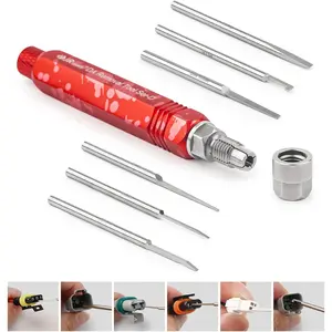 ST5258 Electrical Pin Extractor Tool Kit with 6 count Replacement Tips for AMP/Metri Pack/TE/JST/Deutsch Connectors, Pin   for  Repair Electrical Harness terminals