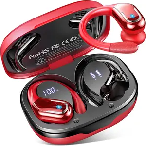Earbuds with ENC Noise Cancelling Mics, Deep Bass and Earhooks for Running, Workouts, Gym, Android and iOS Devices