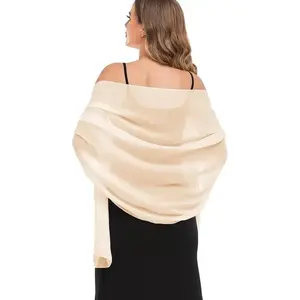 Shawls and Wraps for Evening Dresses Sheer Chiffon Women Elegant Soft Silky Wraps Wedding Bridal Scarf