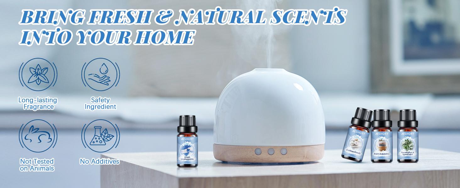 Clean Essential Oils Set - 6 Premium Essential Oils for Diffusers for Home, Candle Making & Soap Making: Eucalyptus Spearmint,Fresh Linen,Rose Wonderland. Woody Floral Scent Homemade