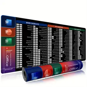 [Hot Selling] Quick Key Large Size Mouse Pad With Word/Excel/Power Point Shortcut Keys, Anti-Slip Upgraded Extended Pad For Office, Home, Gaming.