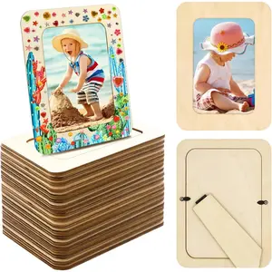 RYKOMO 30 Pack Wooden Picture Frames for Crafts, Wooden Frames for 4 x 6 Photos, Unfinished Wood Frame for DIY Art Projects, Father's Day, Mothers Day Gift Party Decorate