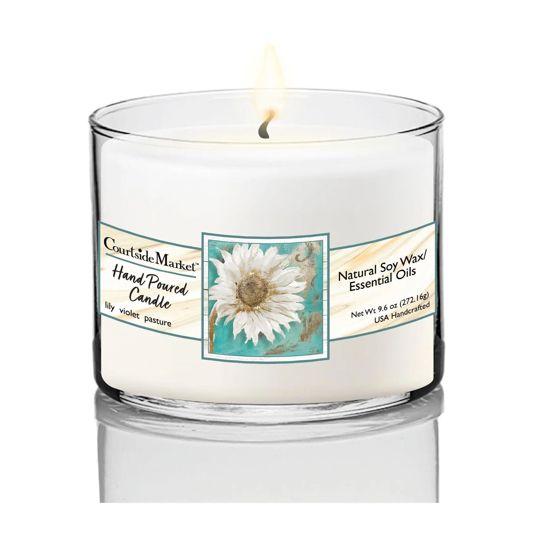 Courtside Market Golden Daisy I Circular CandleGlass 9.6 oz.