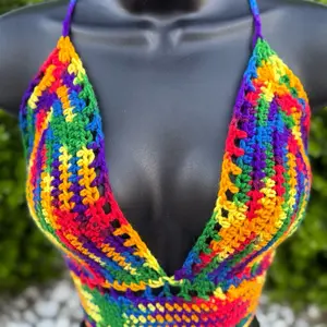 Criss-Crossed Lilly Crocheted Halter Top