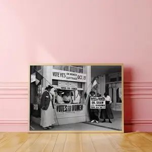 Votes for Women Print, Feminist Activist Poster, Women's Rights, Democracy, Black White Protest Photograph, Suffrage Print