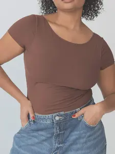 Ribbed Low Back Short Sleeve