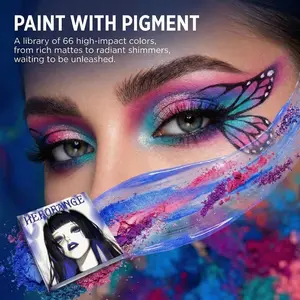 The Herorange Color Art eyeshadow palette contains 66 highly pigmented eyeshadows, blushes, and highlighters, including matte, shimmer, and metallic shades, as well as a gift set of purple, green, blue, and long-lasting waterproof eyeshadows！