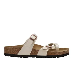 BIRKENSTOCK Womens Mayari Shimmering Birko-Flor Casual Sandals Casual - Off White