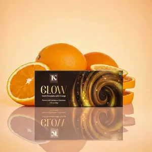 TAC Delights GLOW Chocolate for Men/Women (1 box of 6 serving bars ); 2.12 oz - Premium Dark Chocolate bar - Orange flavour - Helps support a healthy, refreshed-looking glow.