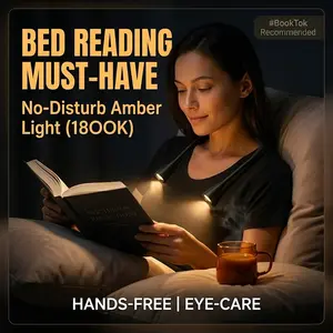 Rechargeable Led Neck Light with 360° Flex Arms – Hands-Free LED Lights for Bed, Reading, Knitting & Crochet – Eye Care for Book Lovers