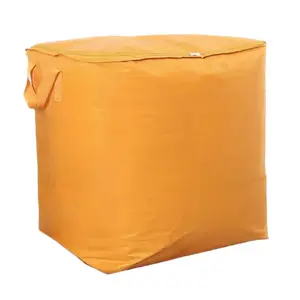 Extra Large Heavy Duty Storage Bag，Storage Bags for Clothes，Extra Large Moving Bags with Zippers & Carrying Handles (Yellow, 160L)