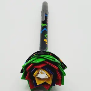 Hand-Crafted Duct Tape Glower Pen w/Multi-Color Paw Design Unique Artistic Writing Tool