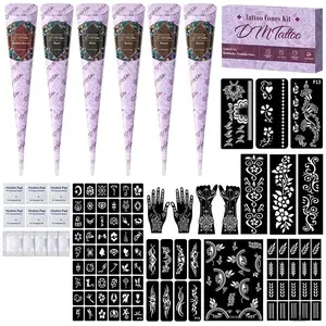 Tattoo Set Hand-Painted Paste Set Tattoo Paste Plant Temporary Hand-Painted Waterproof Body Paint