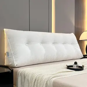 Triangle Wedge Pillow, 1 Count Removable Zipper Cover & Polyester Filled Pillow, Bed Headboard & Sofa Back Support Pillow, Bedding Supplies