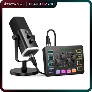 FIFINE Gaming Streaming Bundle, AM8 Dynamic XLR/USB Gaming Mic Set with SC3 Streaming Audio Mixer for Podcast Recording, Video, Vocal, Content Creators, Gamer microphone Set with Volume Fader/XLR Interface for PC / Smartphone