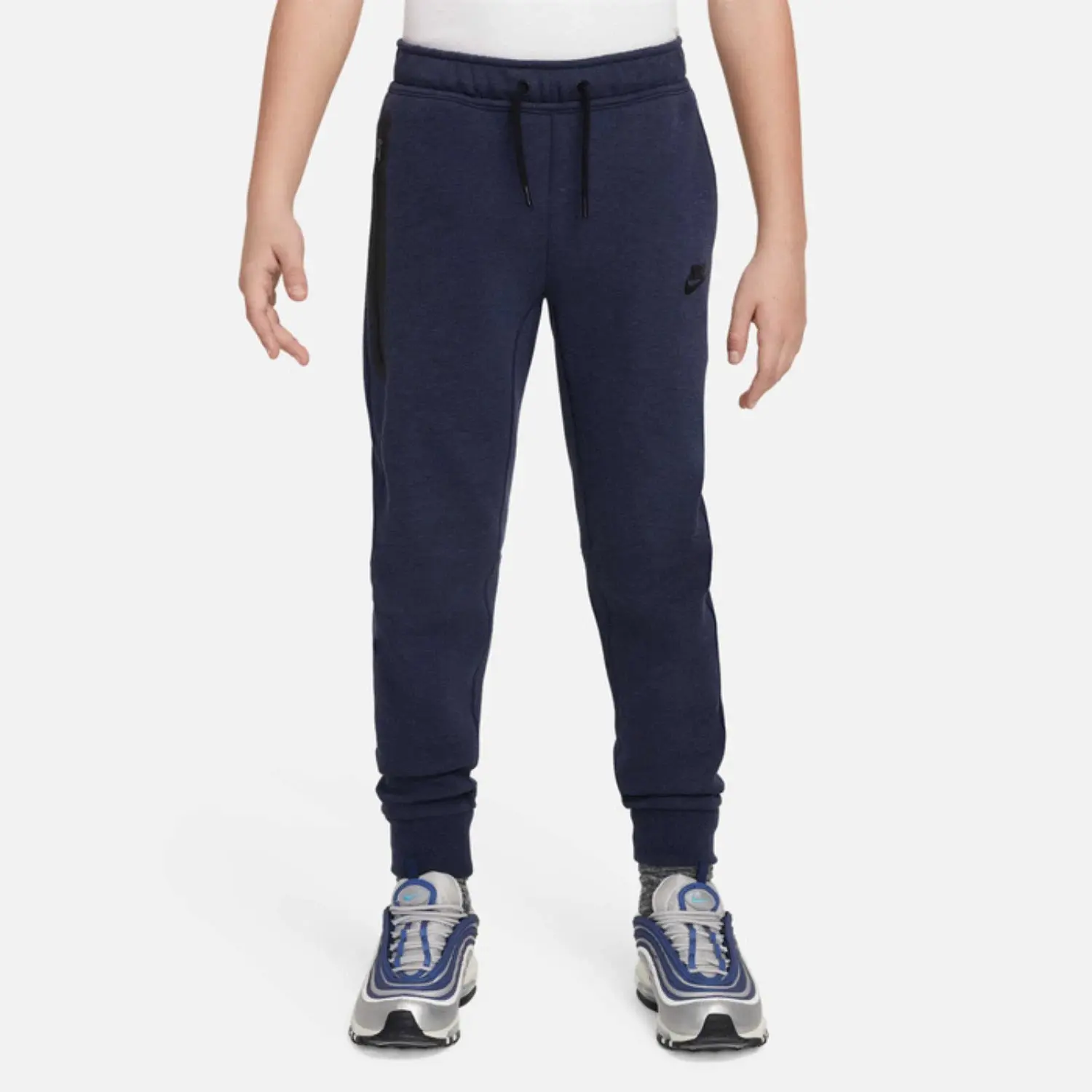 Nike Sportswear Tech Fleece Joggers for Boys, Obsidian Color, Drawstring Waist Active Pants (FROG35)