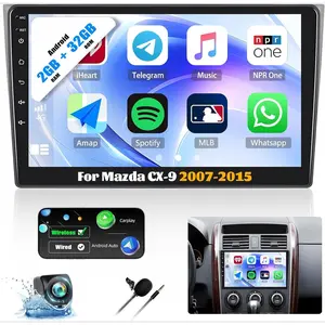 RIMOODY 10.1-in Touchscreen Android 15 Car Audio Stereo [2+64G] for Mazda CX-9 2007-2015, with Wireless CarPlay, Android Auto, Mirror Link, Bluetooth, FM/RDS, WiFi, GPS Navigation, AHD Backup Camera