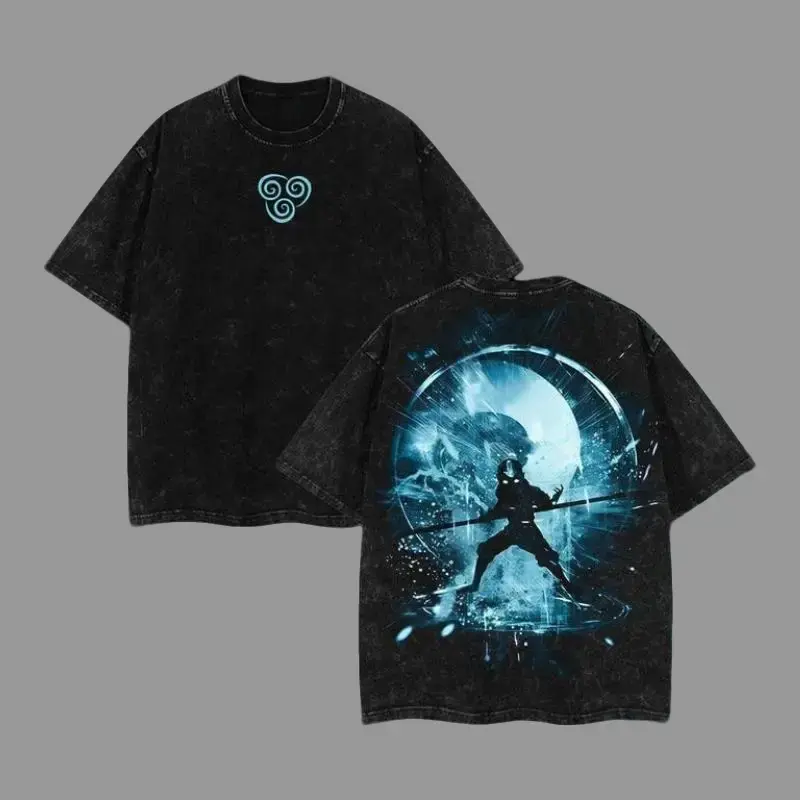 [COLLECTION] 4Limited Avatar Anime T-Shirt - Aang, Katara, Zuko, Toph Beifong The Last Airbender Double Printed Washed Tee Unisex Oversize Acid Washed Lightweight Cotton T-Shirt, Gift For Anime Fans, Oversized Tshirt Women, Vintage Streetwear